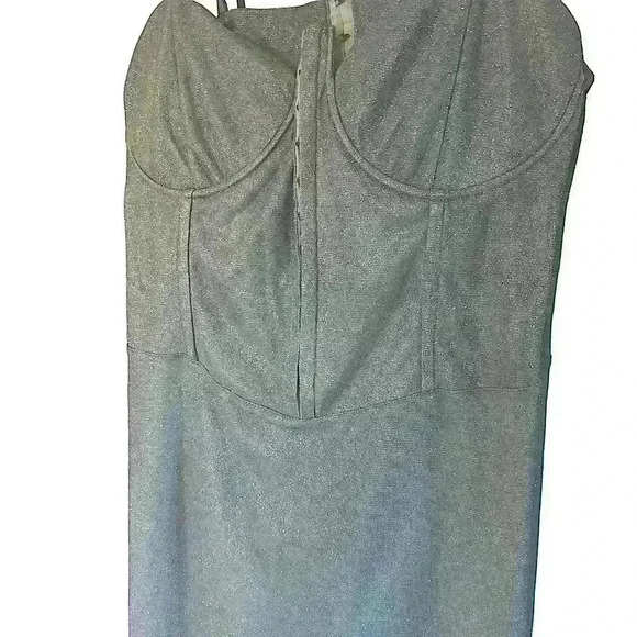 ASOS Design Petite glitter corset Dress With Underwire Mini Cami Dress In Silver - Picture 6 of 10